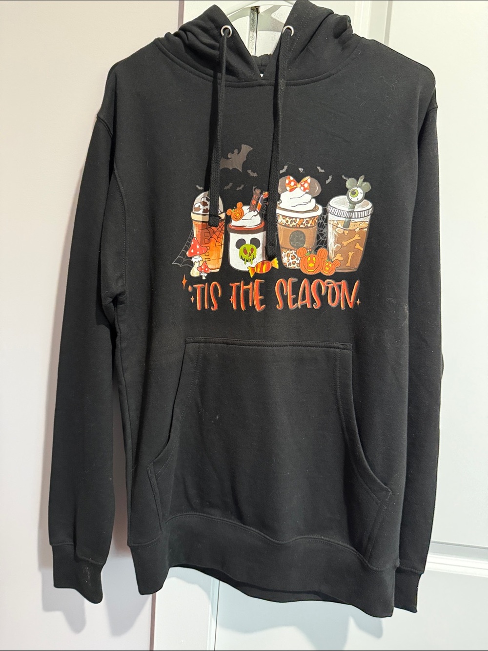 Hand Crafted Black Halloween 'Tis The Season Graphic Hoodie